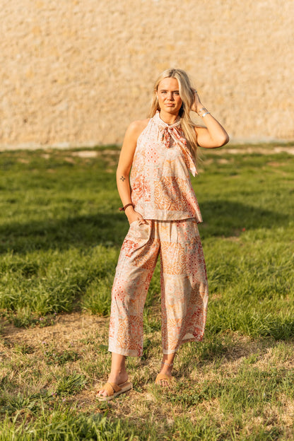 PEACH PATCHWORK PANT