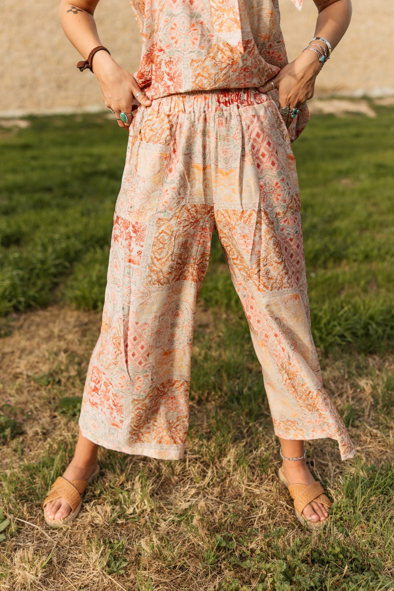 PEACH PATCHWORK PANT
