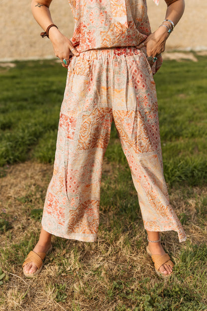 PEACH PATCHWORK PANT