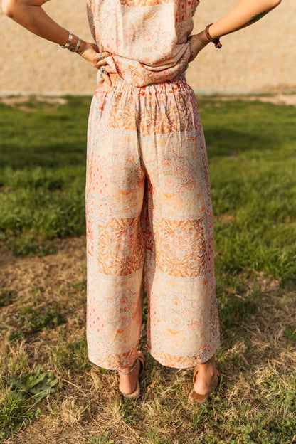 PEACH PATCHWORK PANT