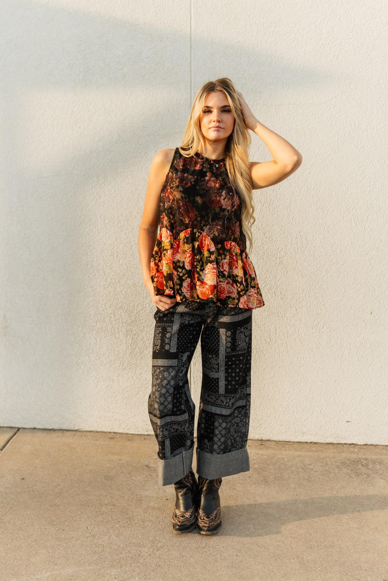 TH2534 ROSE LACE TOP (7 Piece)