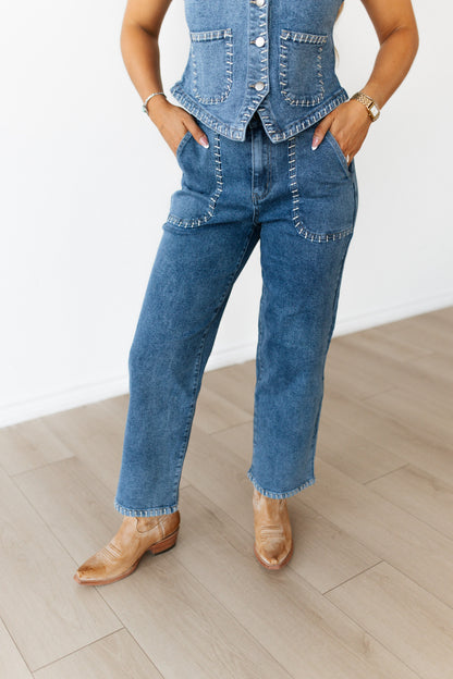 TH245 DENIM STITCH JEANS (8 Piece)