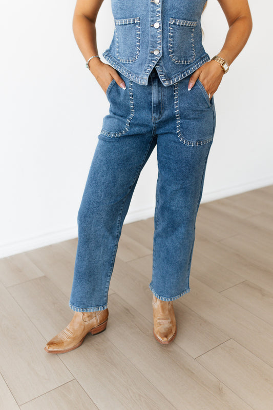 TH245 DENIM STITCH JEANS (8 Piece)