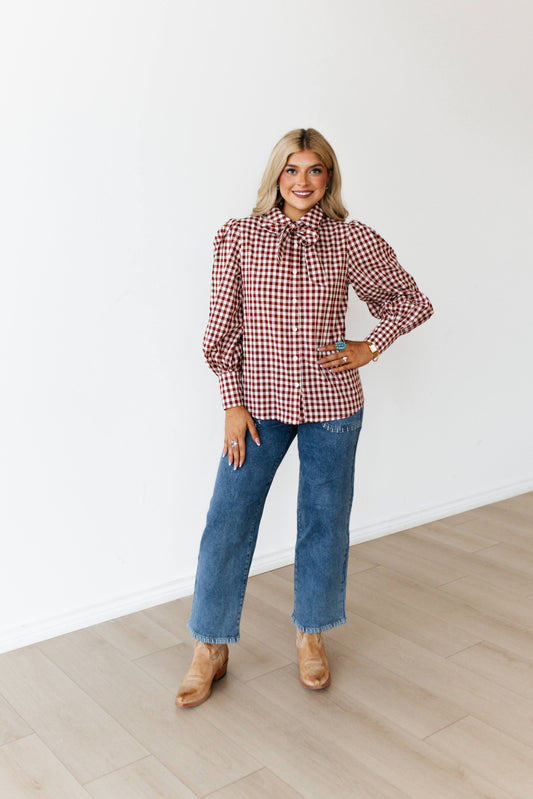 TH11-1  MAROON GINGHAM (7 PIECE)