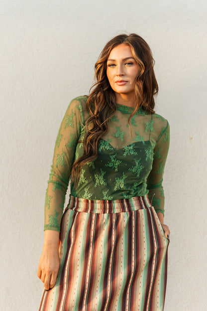 TH1221 NEW GREEN LACE (7 PIECE)