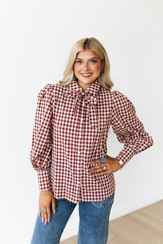 TH11-1  MAROON GINGHAM (7 PIECE)