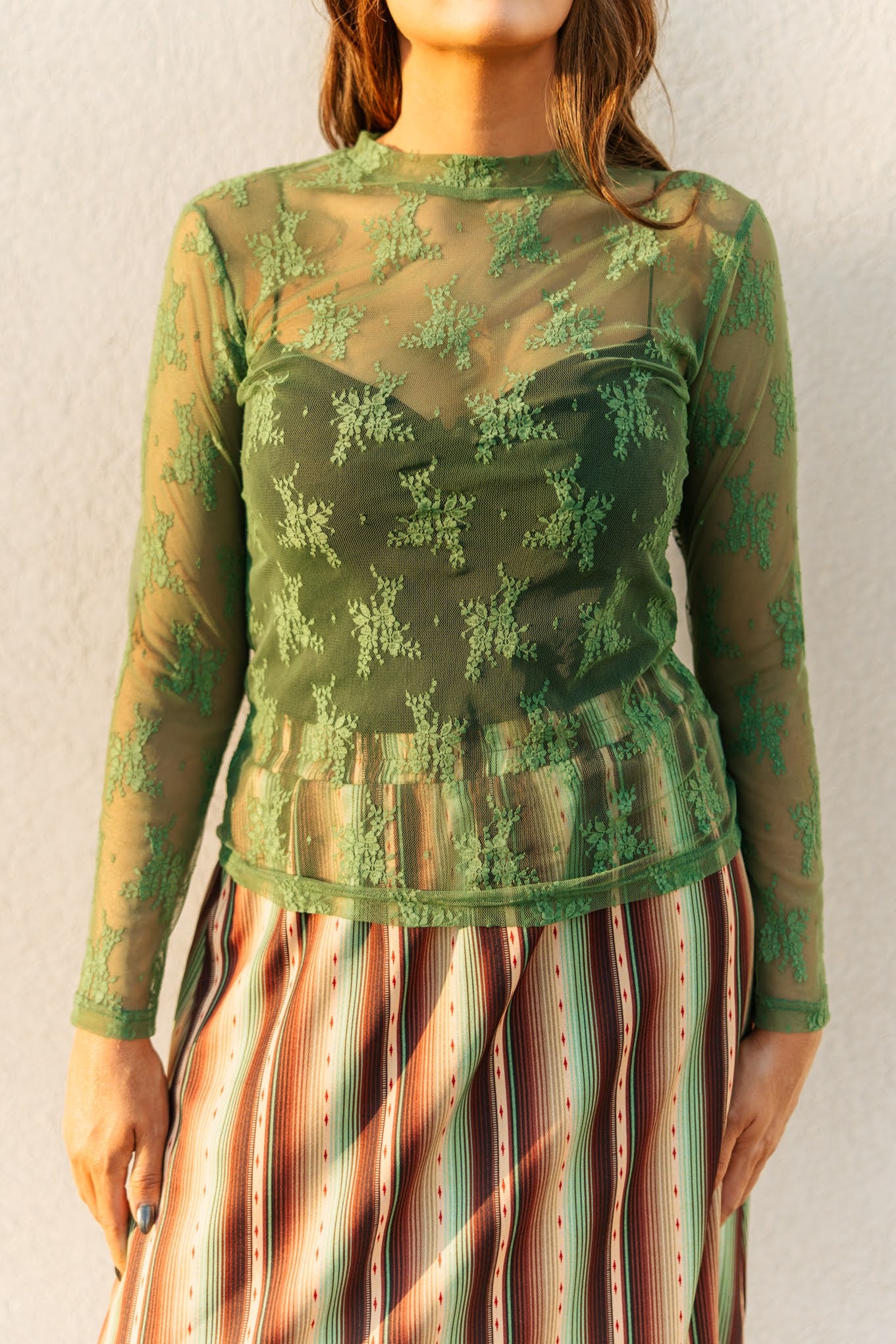 TH1221 NEW GREEN LACE (7 PIECE)