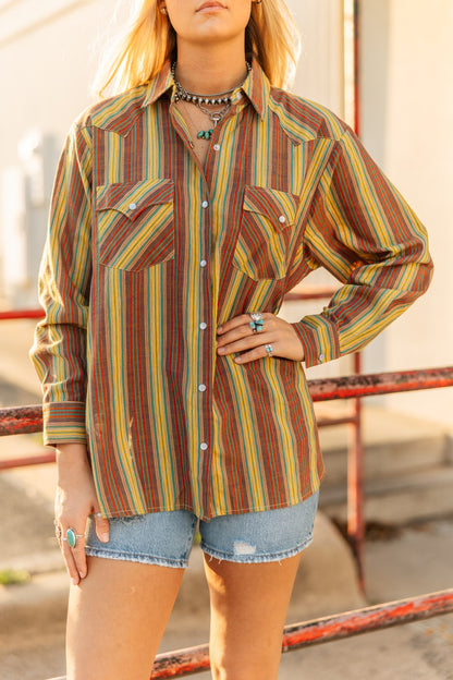 TH15 OLIVE VINTAGE STRIP TOP (1 Piece)