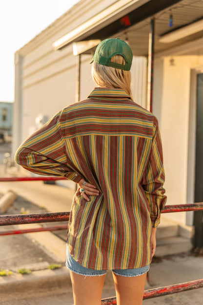 TH15 OLIVE VINTAGE STRIP TOP (1 Piece)