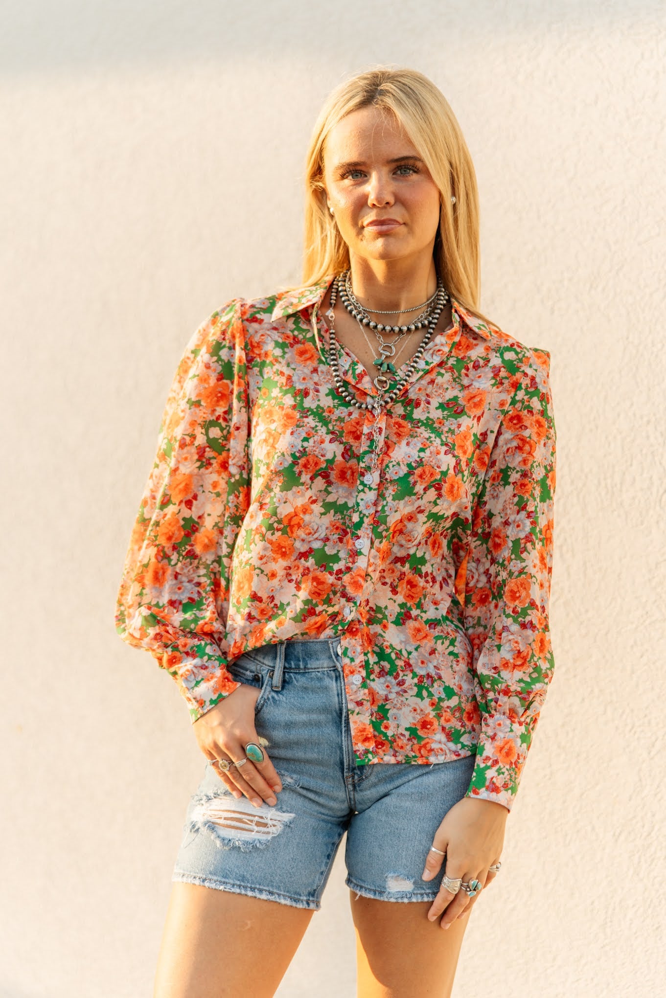 TH11 ORANGE GREEN FLORAL (7 PIECES)