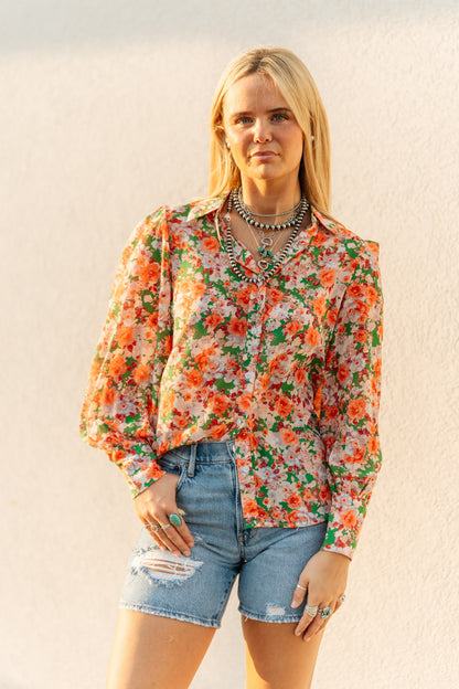 TH11 ORANGE GREEN FLORAL (7 PIECES)