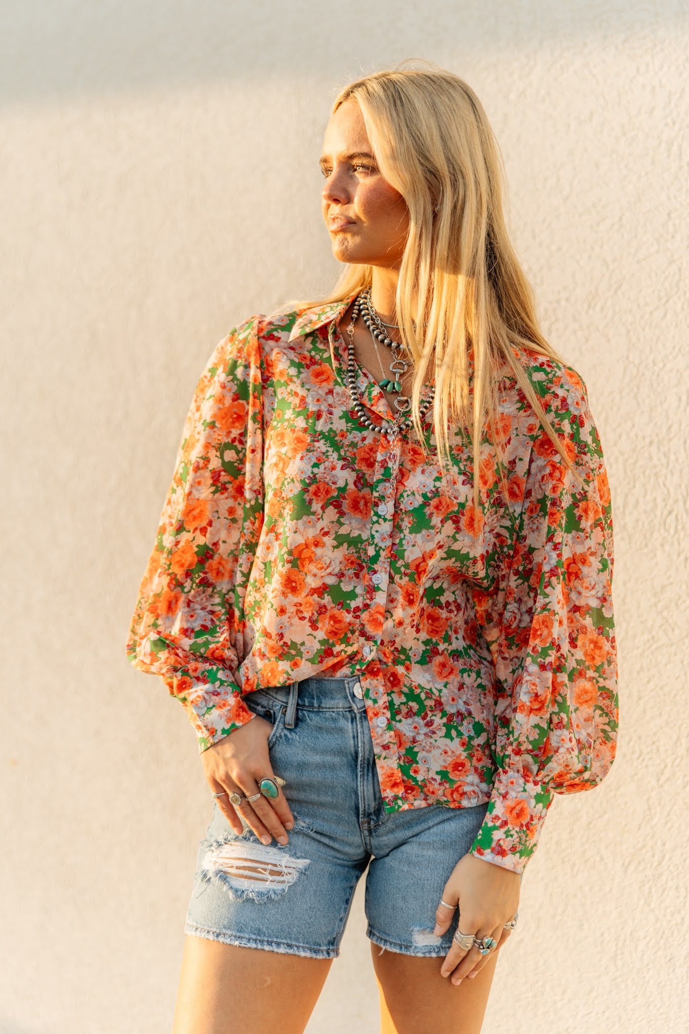 TH11 ORANGE GREEN FLORAL (7 PIECES)