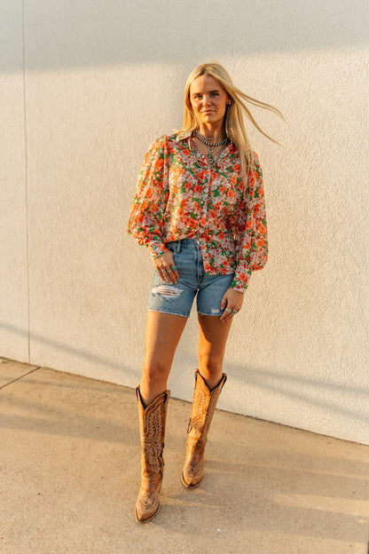 TH11 ORANGE GREEN FLORAL (7 PIECES)