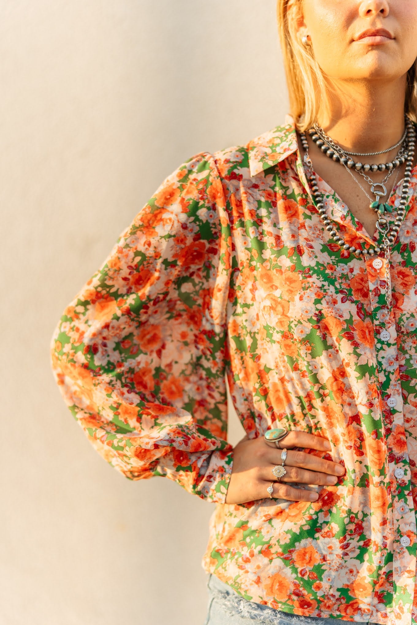 TH11 ORANGE GREEN FLORAL (7 PIECES)