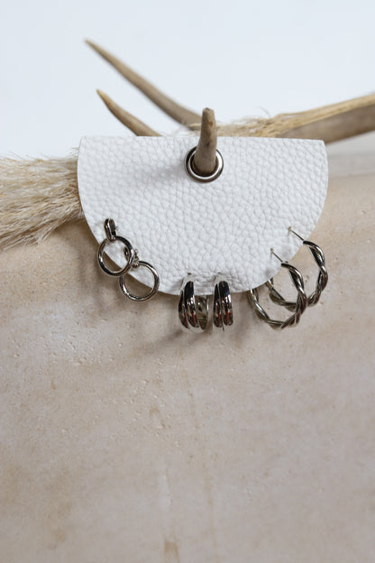 448RH H161 SILVER HOOP EARRING SET OF 3