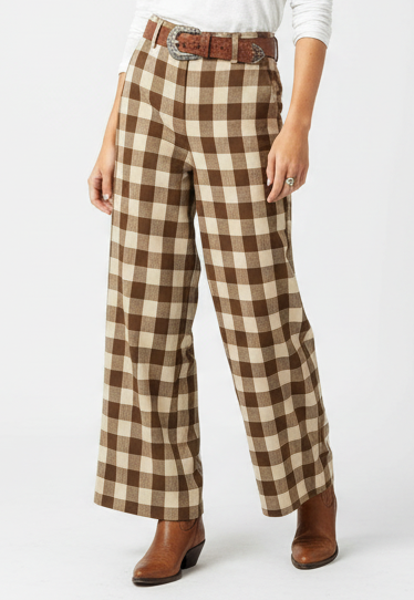 TH8001 BROWN GINGHAM PANT(7 Piece)