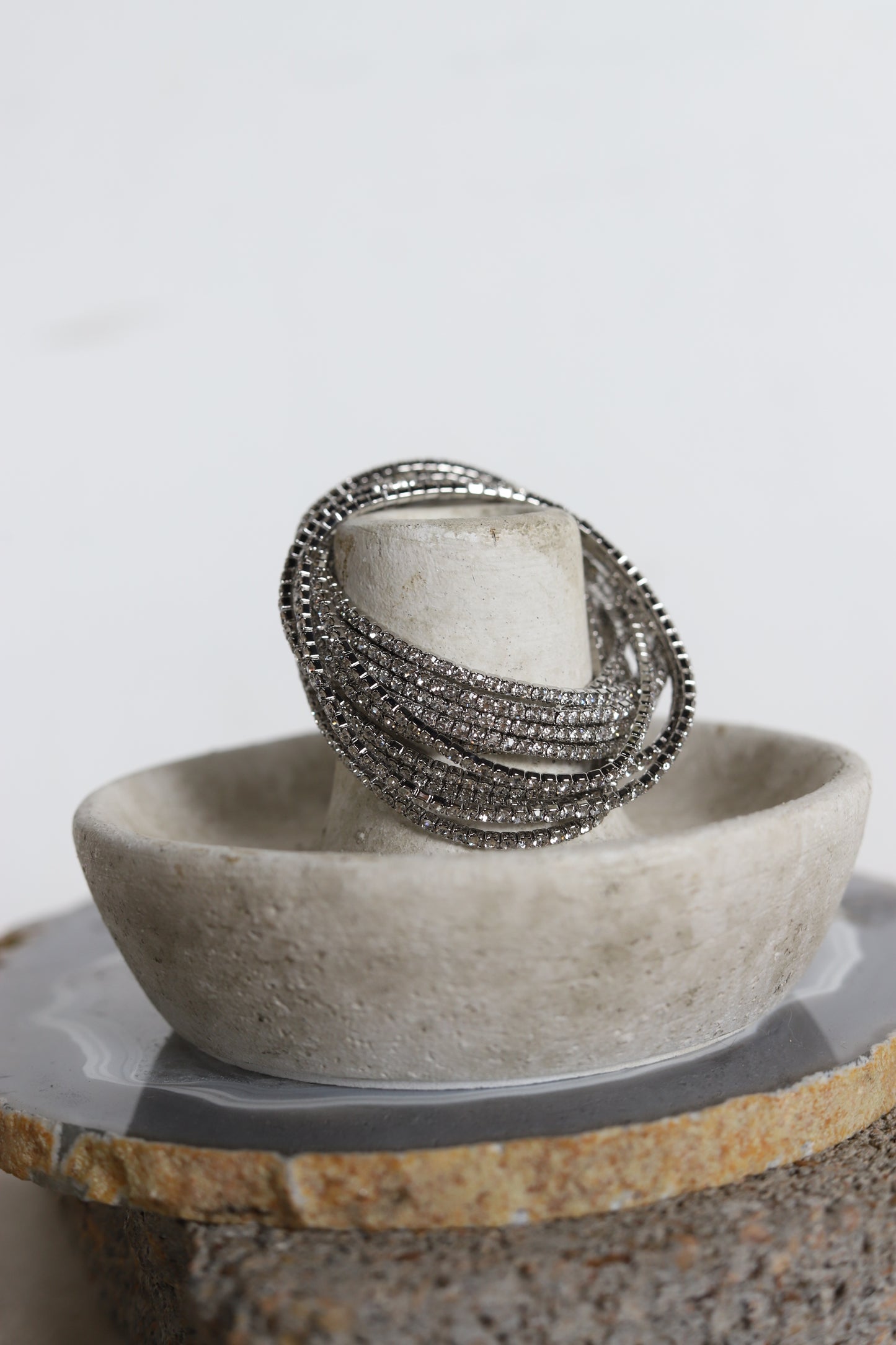 029 T162 SILVER/CRYSTAL BRACELET SET