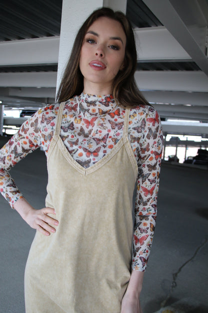 1408 VINTAGE TAN WASH TANK DRESS