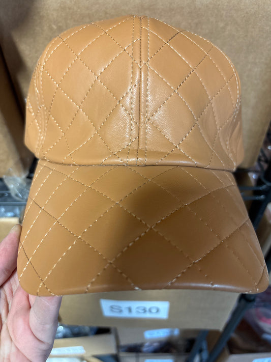 1181 S130 BROWN FAUX LEATHER HAT