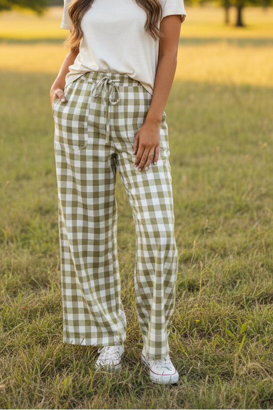 TH2109 VINTAGE GREEN GINGHAM PANT(7 Piece)