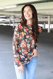 RTS TH1221 FALL FLORAL MESH TOP