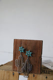 1523 H196 TURQUOISE WESTERN CACTUS EARRING