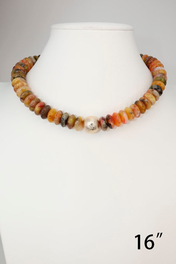 230 L40 AMBER BEADED NECKLACE