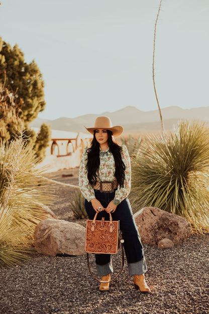 TH2782 RETRO CACTUS COWBOY BLOUSE (7 Piece)