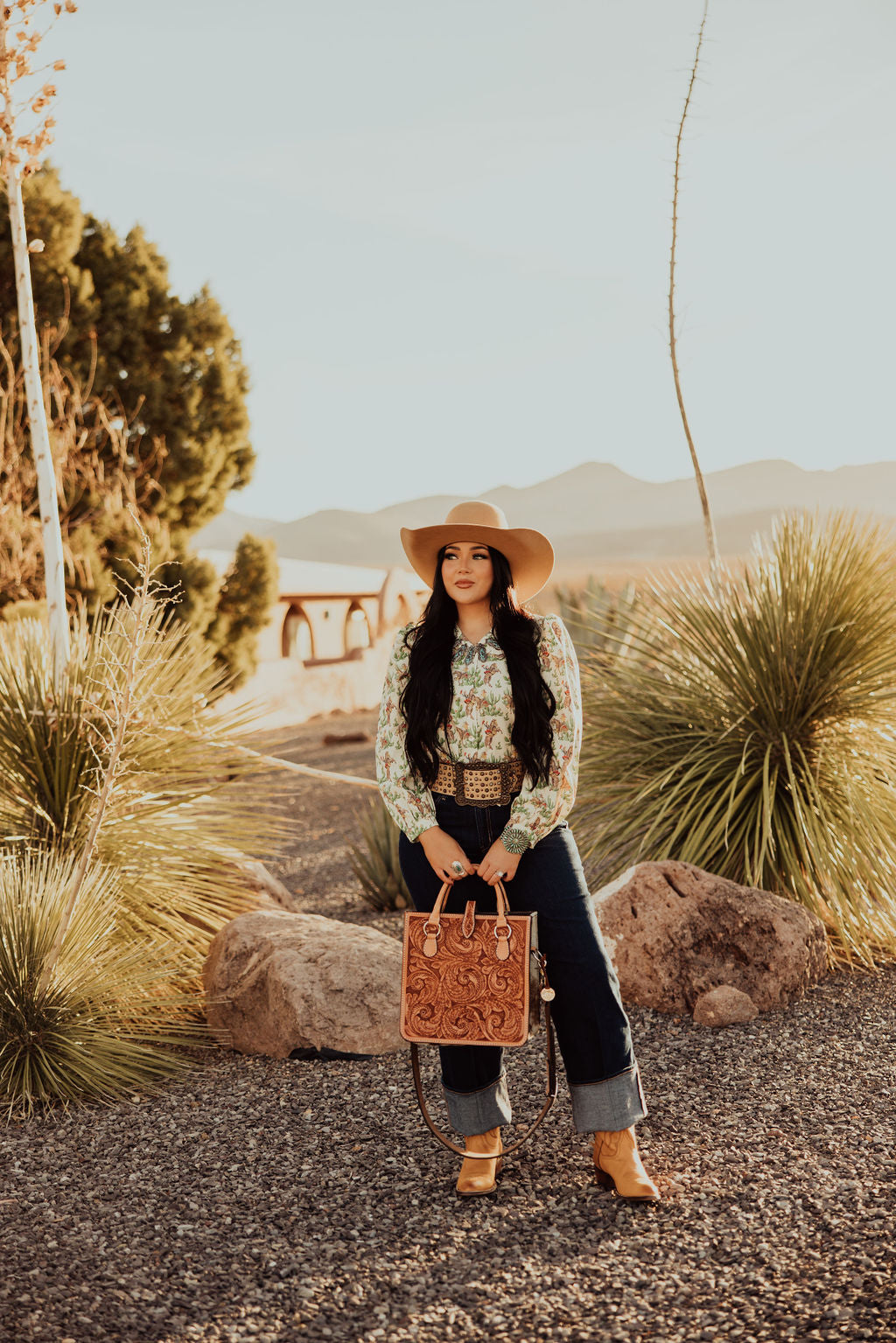 TH2782 RETRO CACTUS COWBOY BLOUSE (7 Piece)