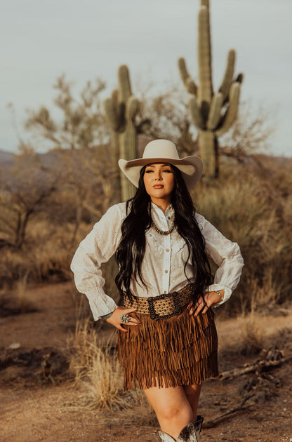 TH75 IVORY RUFFLE TOP (7 Piece)