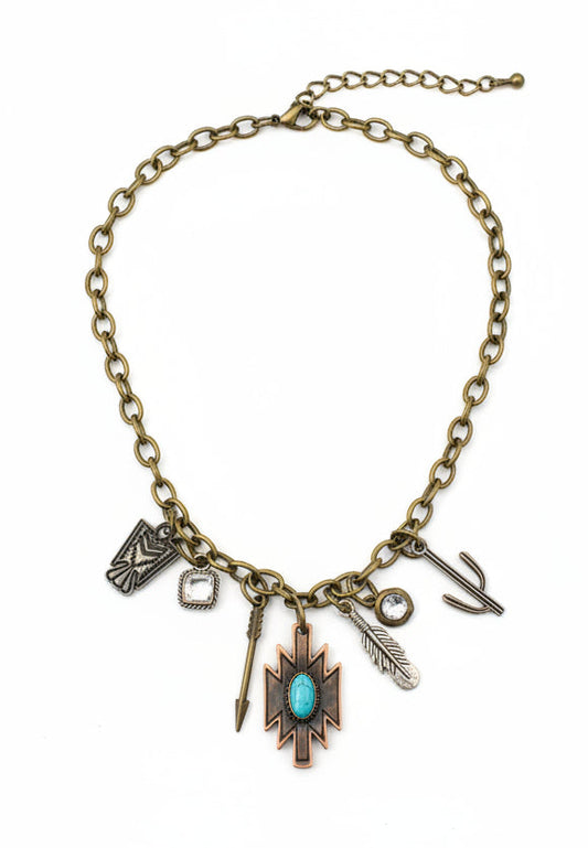 25262 N5 ANTIQUE GOLD MULTI CHARM NL