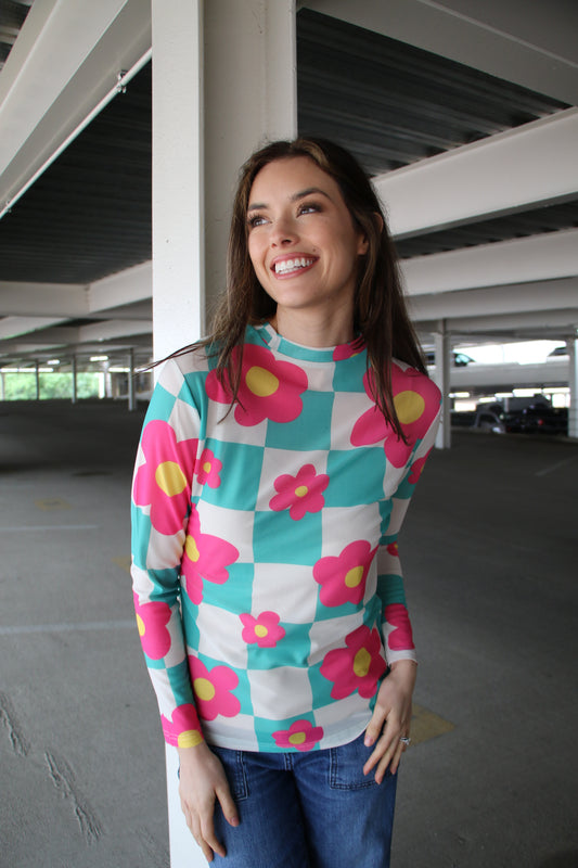 1221 RETRO CHECK MESH TOP (1 Piece)