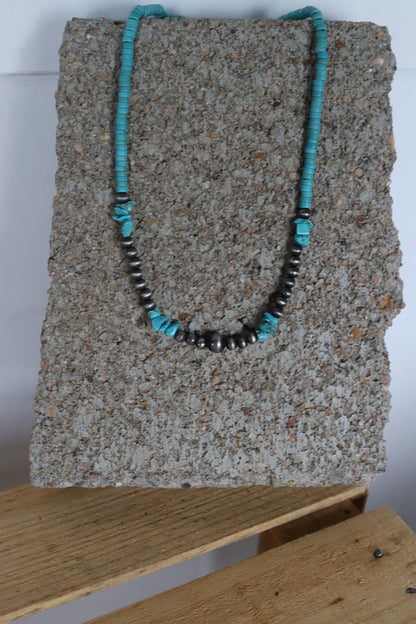 7601 H170 TURQUOISE WESTERN CHIP NECKLACE
