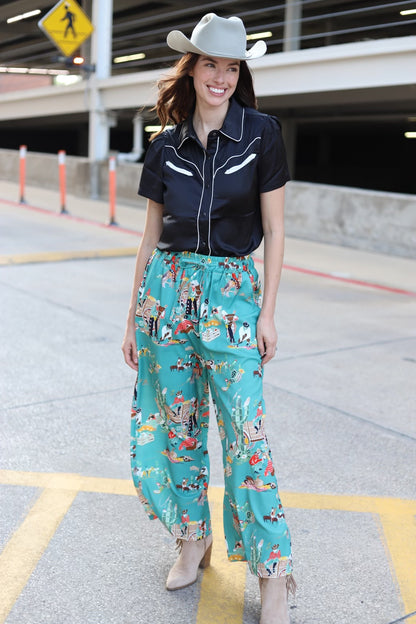 TH2109 S162 TURQ WAGON PANT (1 Piece)