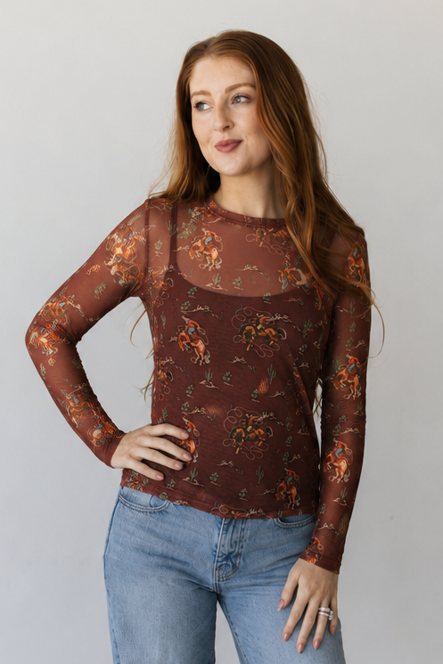 TH1221 BROWN DESERT COWBOY MESH (7 PIECE)