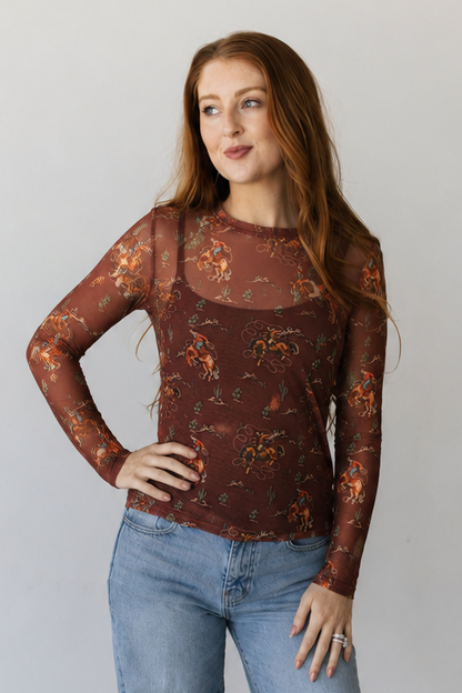 TH1221 BROWN DESERT COWBOY MESH (7 PIECE)