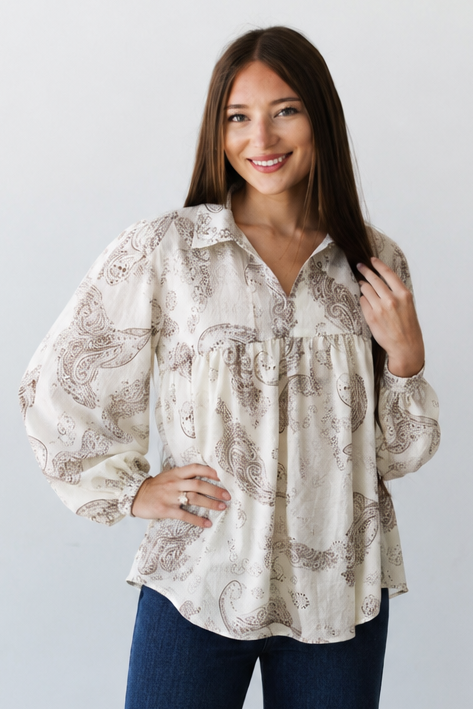 TH405 BOHO IVORY PAISLEY TOP (7 PIECE)