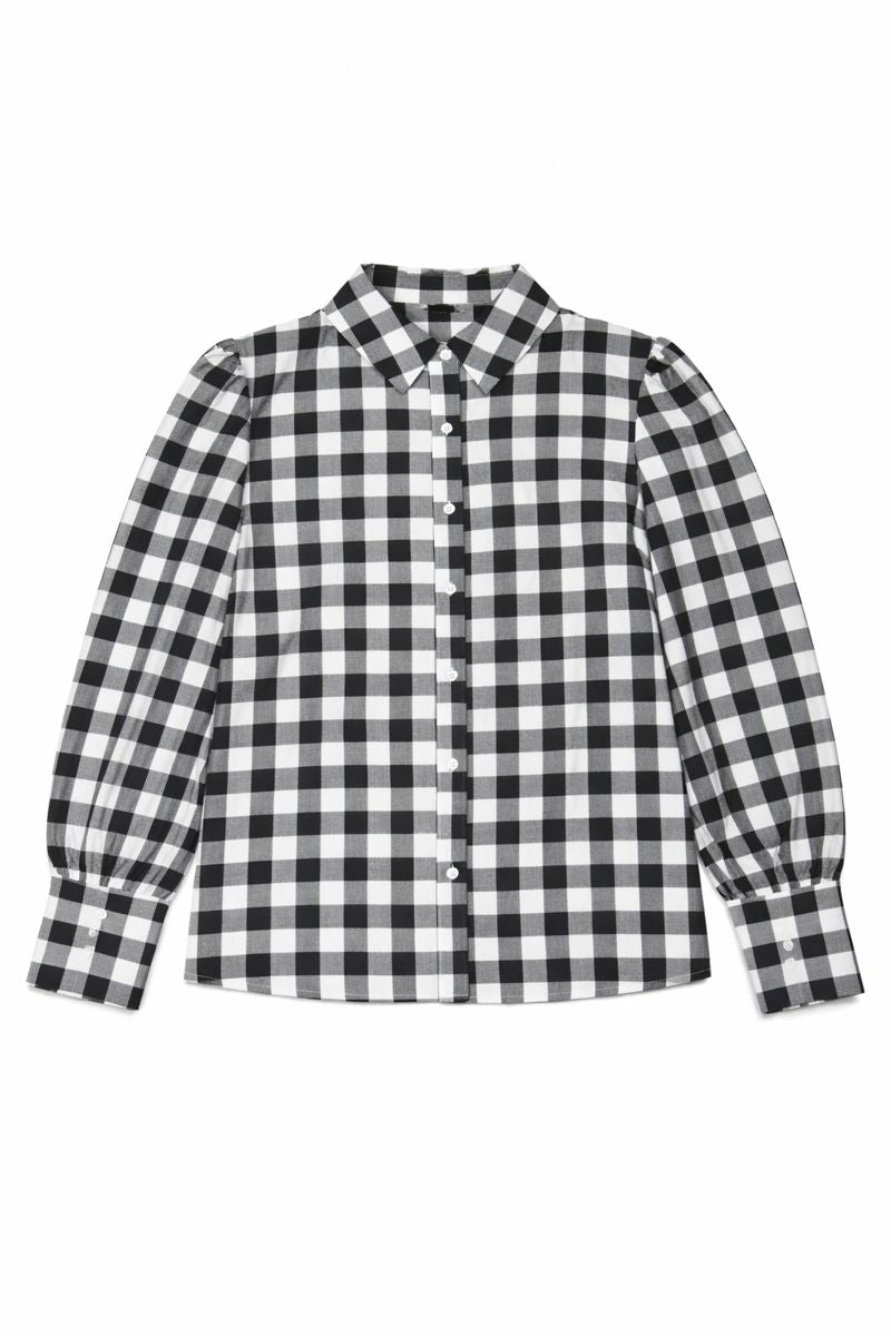 TH11 BLACK GINGHAM  BLOUSE (7 Piece)