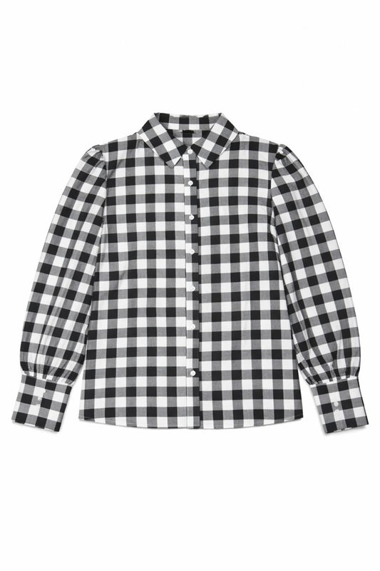 TH11 BLACK GINGHAM  BLOUSE (7 Piece)