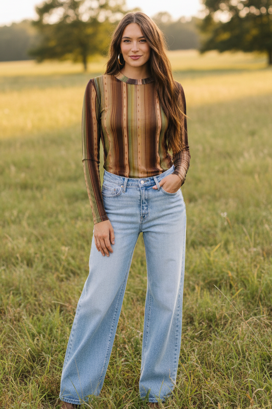 TH1221 GREEN SERAPE MESH TOP (7 Piece)