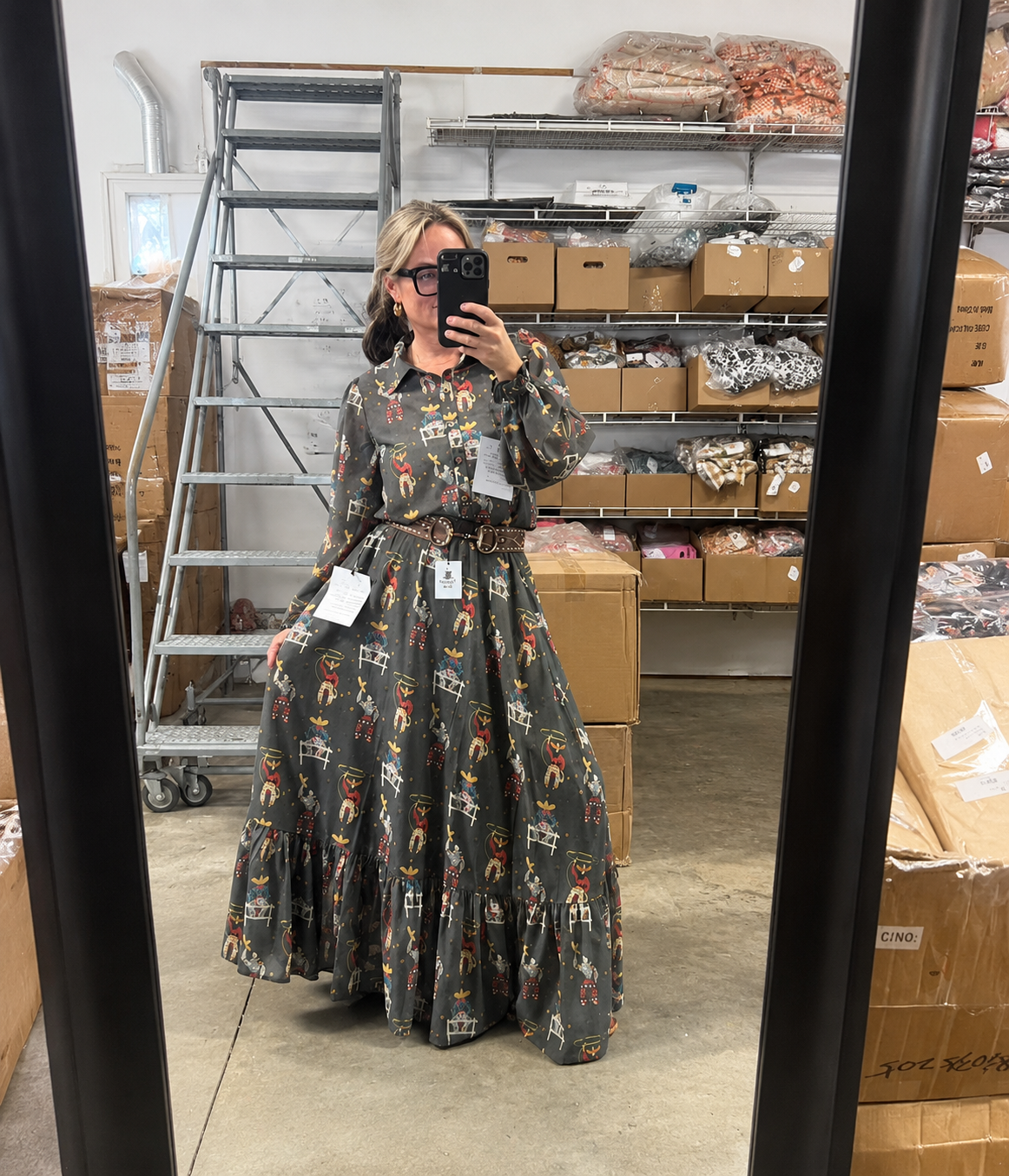 TH12 OLIVE ROPING COWBOY BLOUSE (7 PIECE)