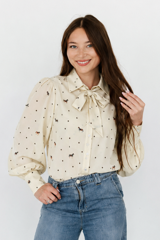 TH11 HORSE DOT BLOUSE (7 PIECES)
