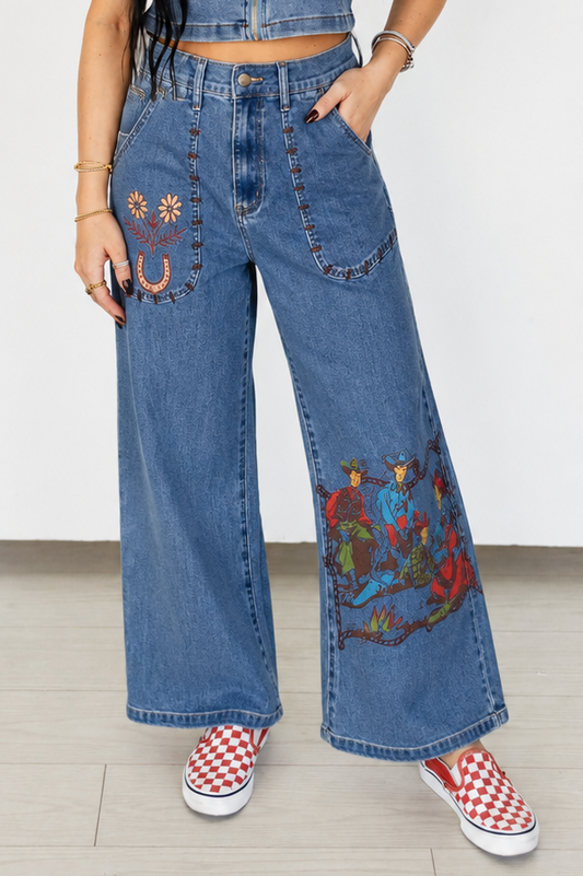 TH228 CAMPFIRE WIDE LEGGED DENIM JEAN (7 PIECE)