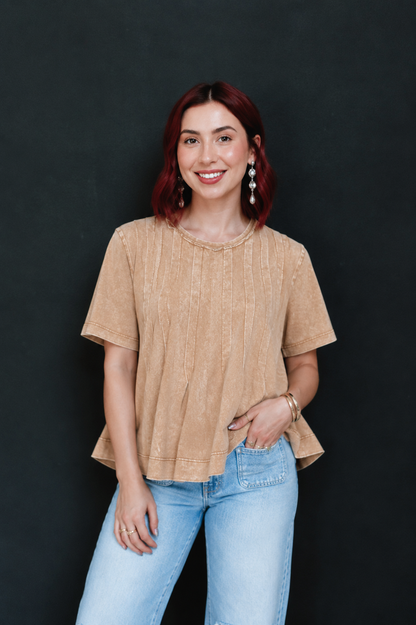 TH374 VINTAGE TAN  PLEATED SWING TOP (7 PIECE)