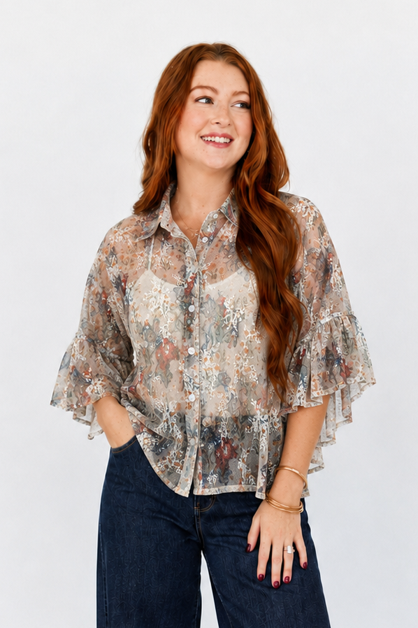 TH2773 IVORY LACE COWBOY TOP (7 PIECE)