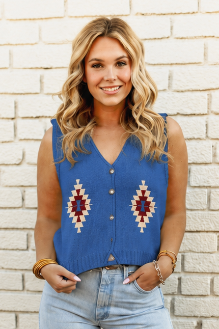 TH315 BLUE AZTEC SWEATER (7 PIECE)