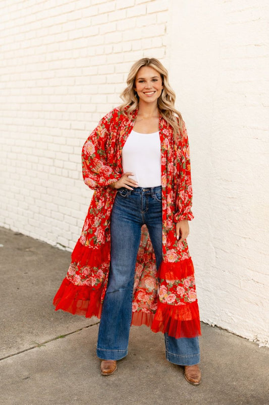 TH5008 RED ROSE TIE KIMONO (6 Piece)