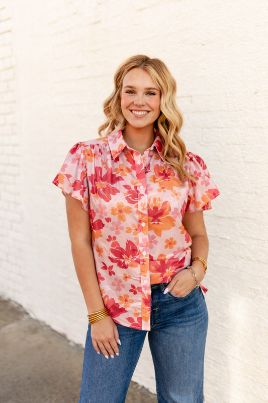 TH199 RED FLORAL BOOT