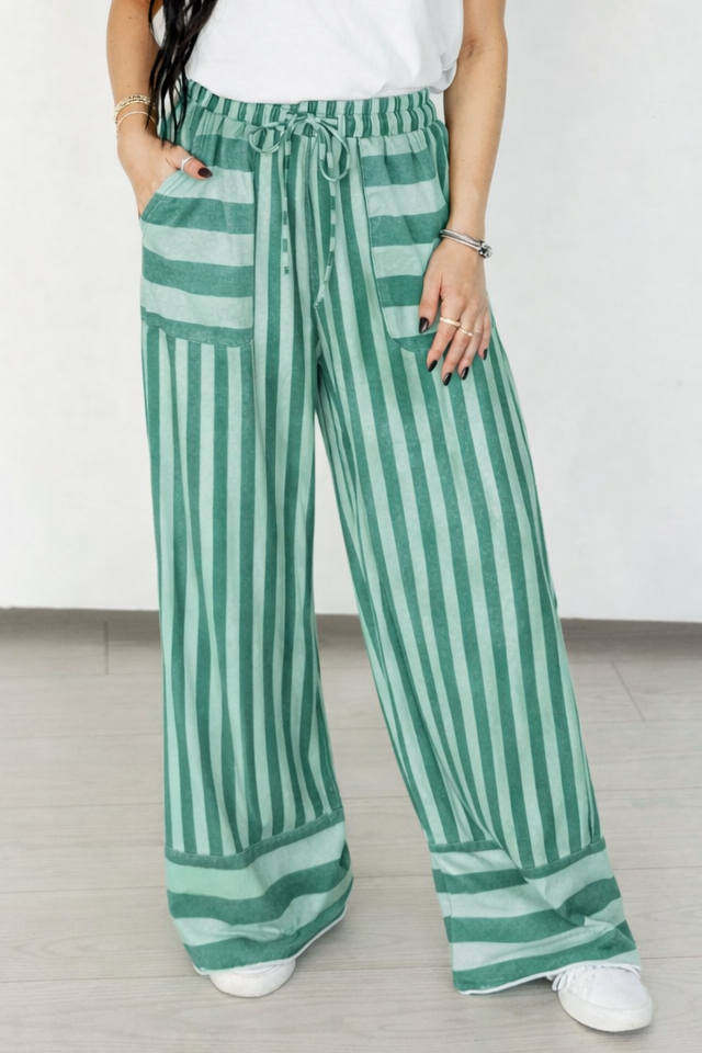 TH2109 TURQ STRIPE PANT (7 PIECE)