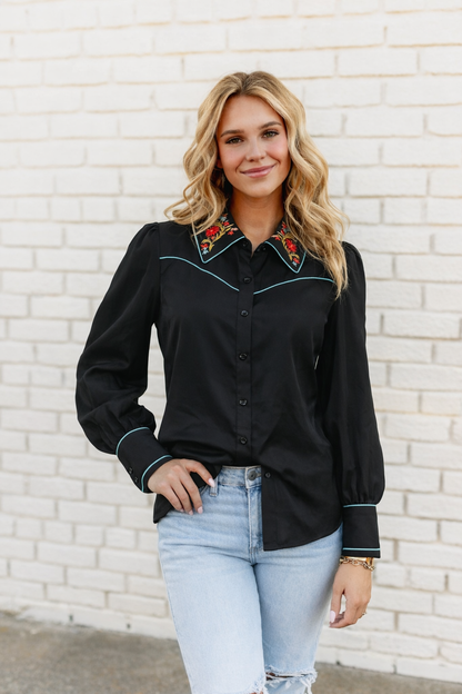 TH11 BLACK FLORAL EMB  (7 Piece)